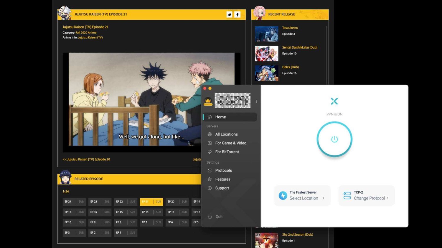 watch anime with X-VPN