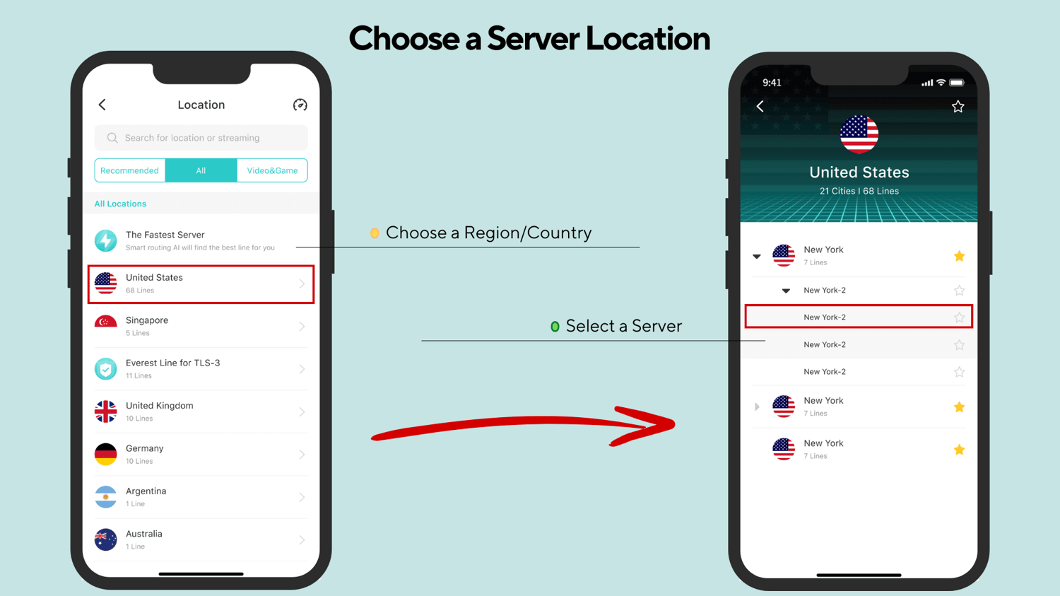 xvpn new sever location page