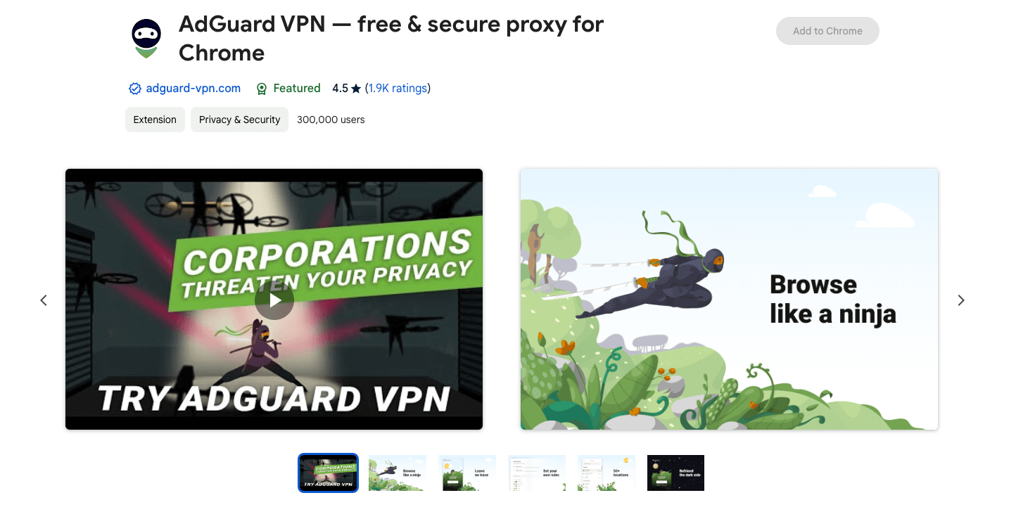 adguard vpn chrome extension