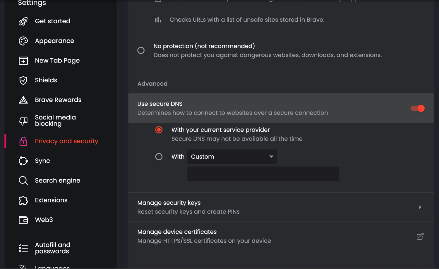 use secure DNS