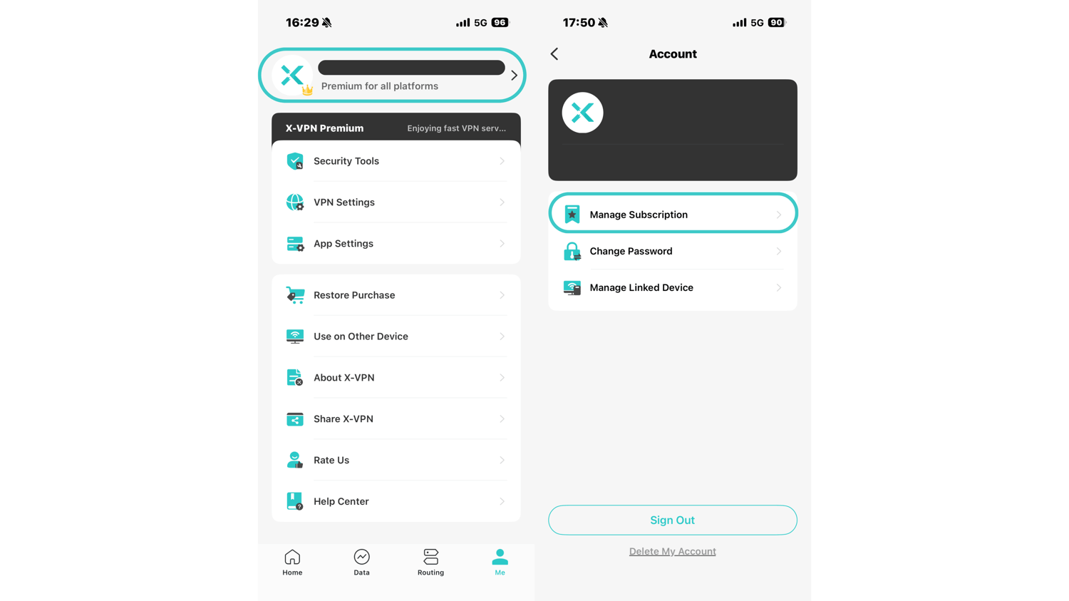 manage subscription