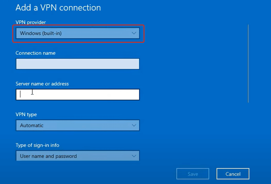 set up a vpn on windows manually