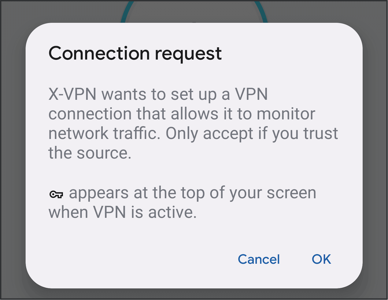 allow the connection request on android