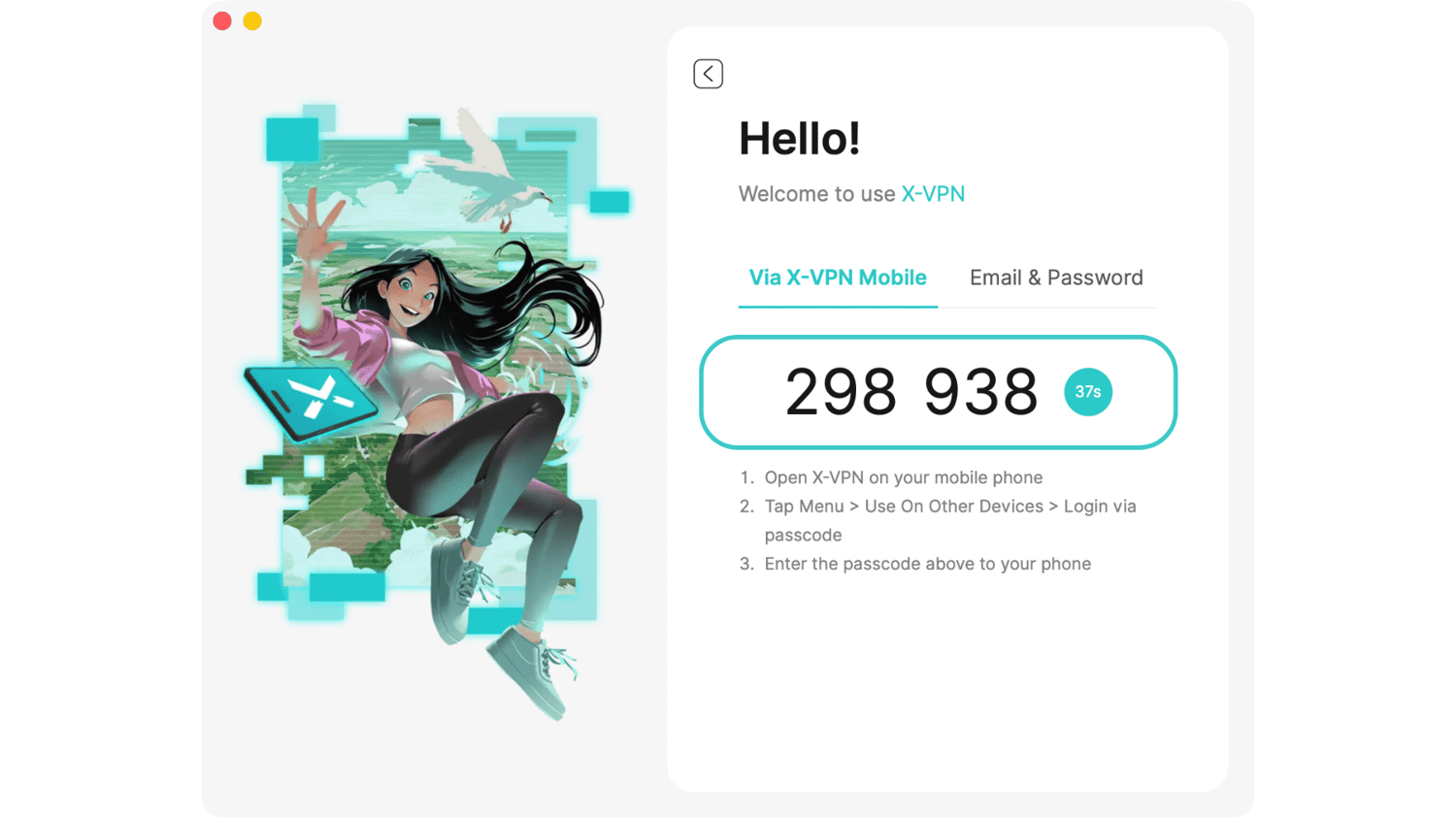 six-digit passcode