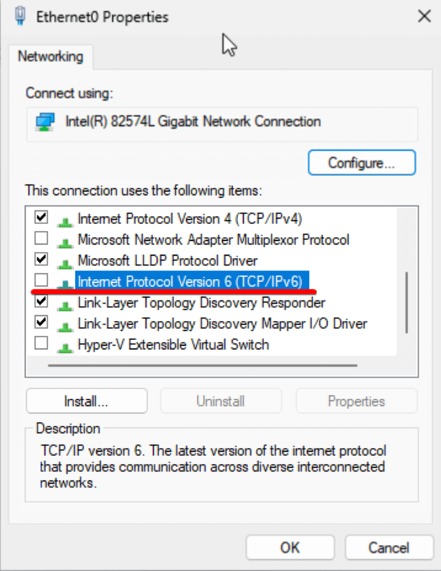 Internet Protocol Version 6 (TCP/IPv6)