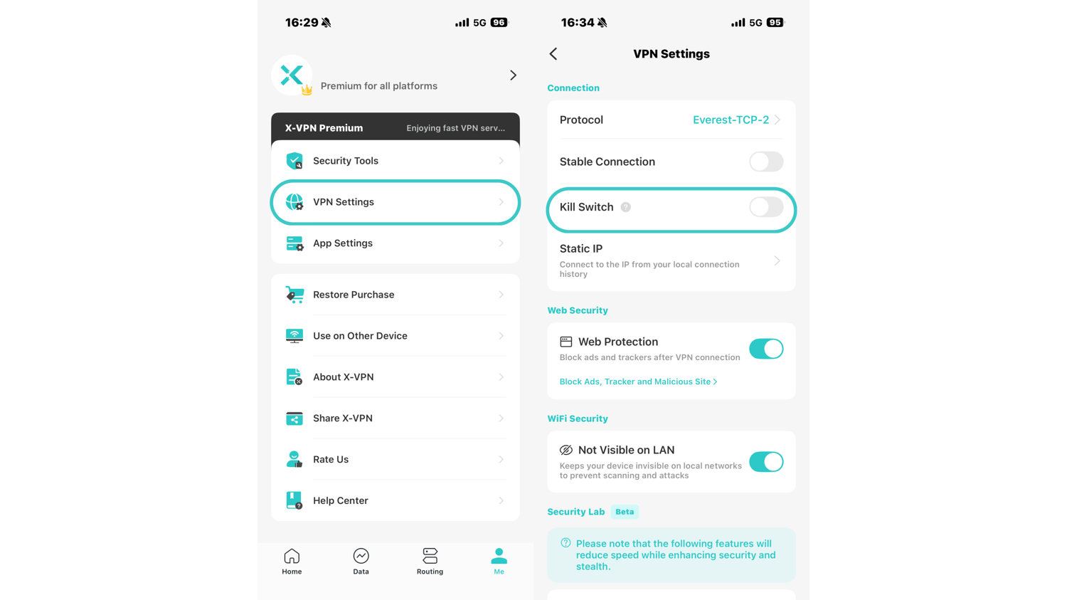 kill switch on mobile