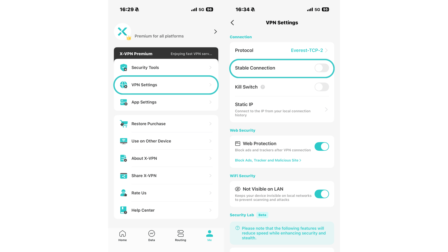 stable connectio mobile