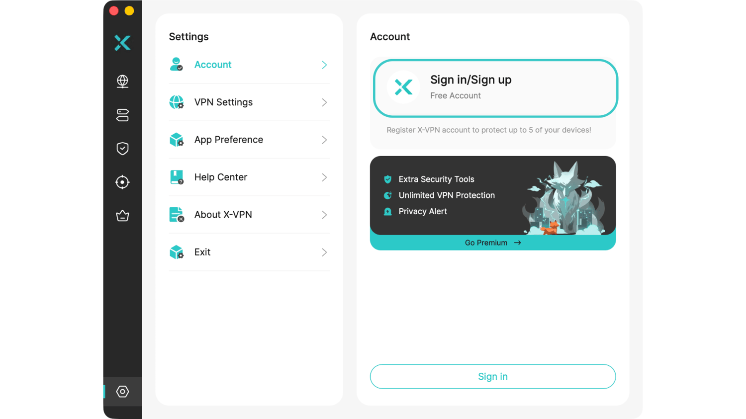 sign in/sign up