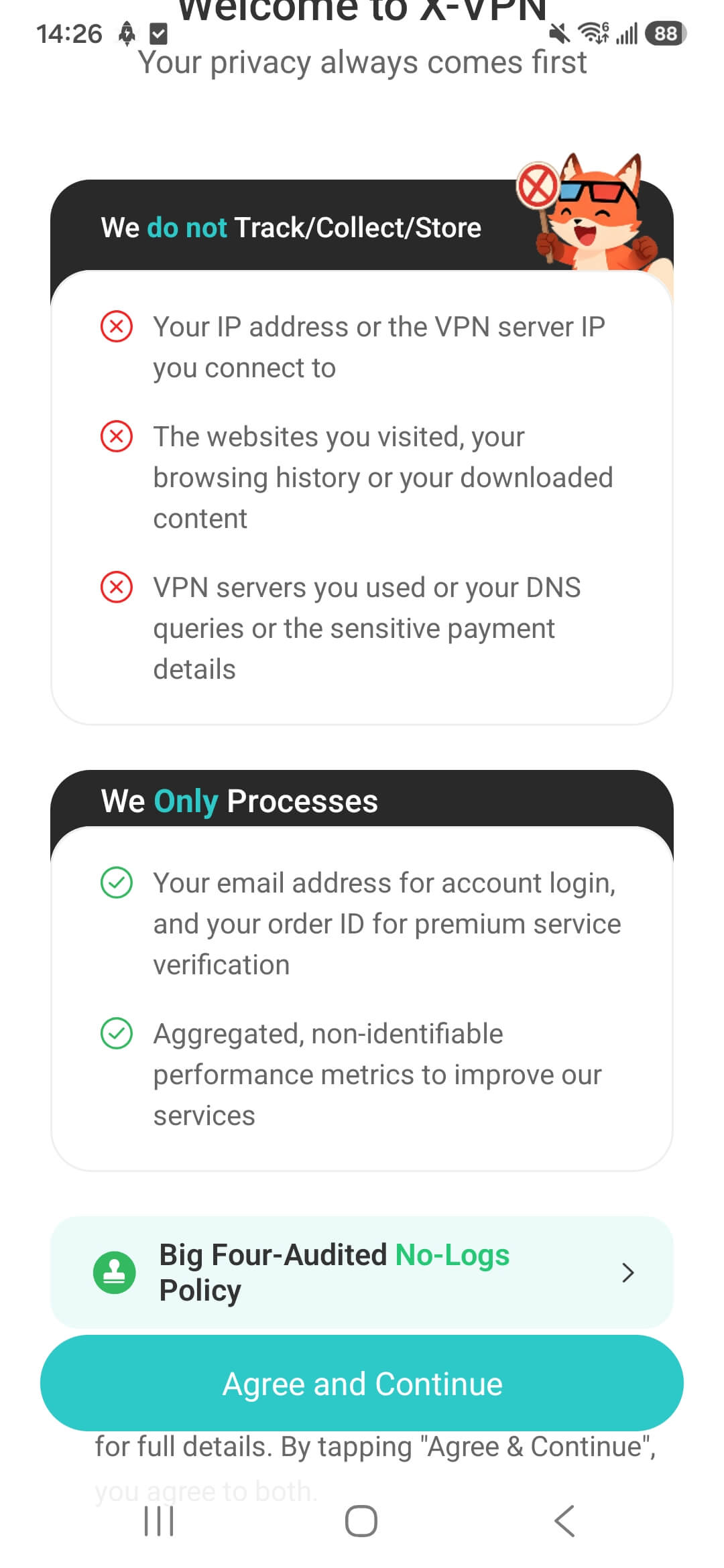 Enter X-VPN