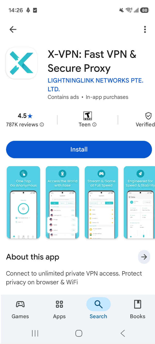 Download and install X-VPN