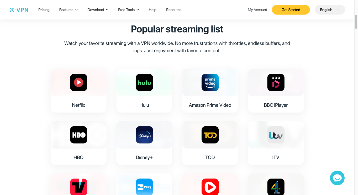 streaming list