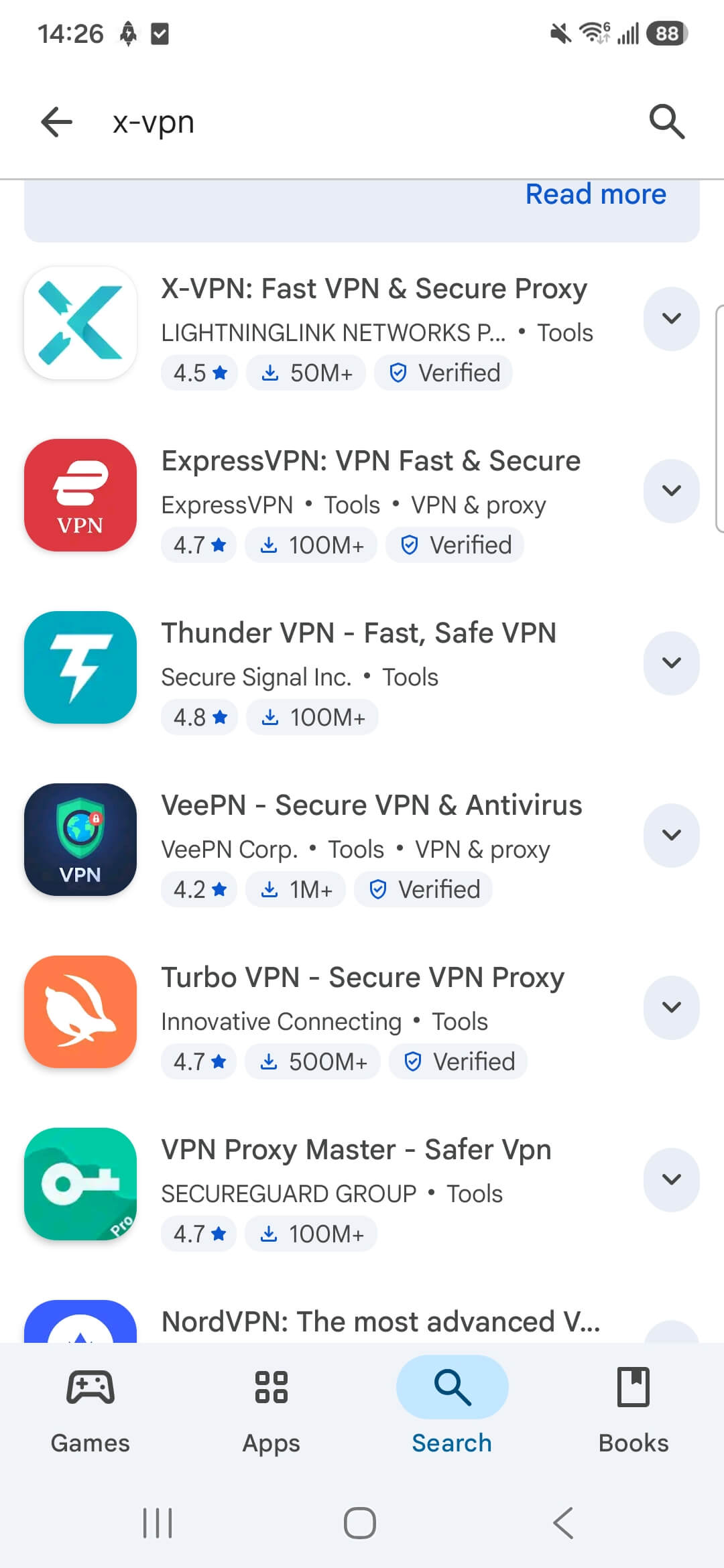 Search and find X-VPN