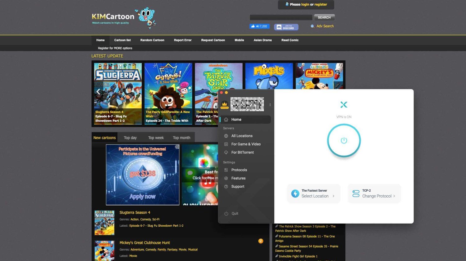 watch free cartoons online with X-VPN