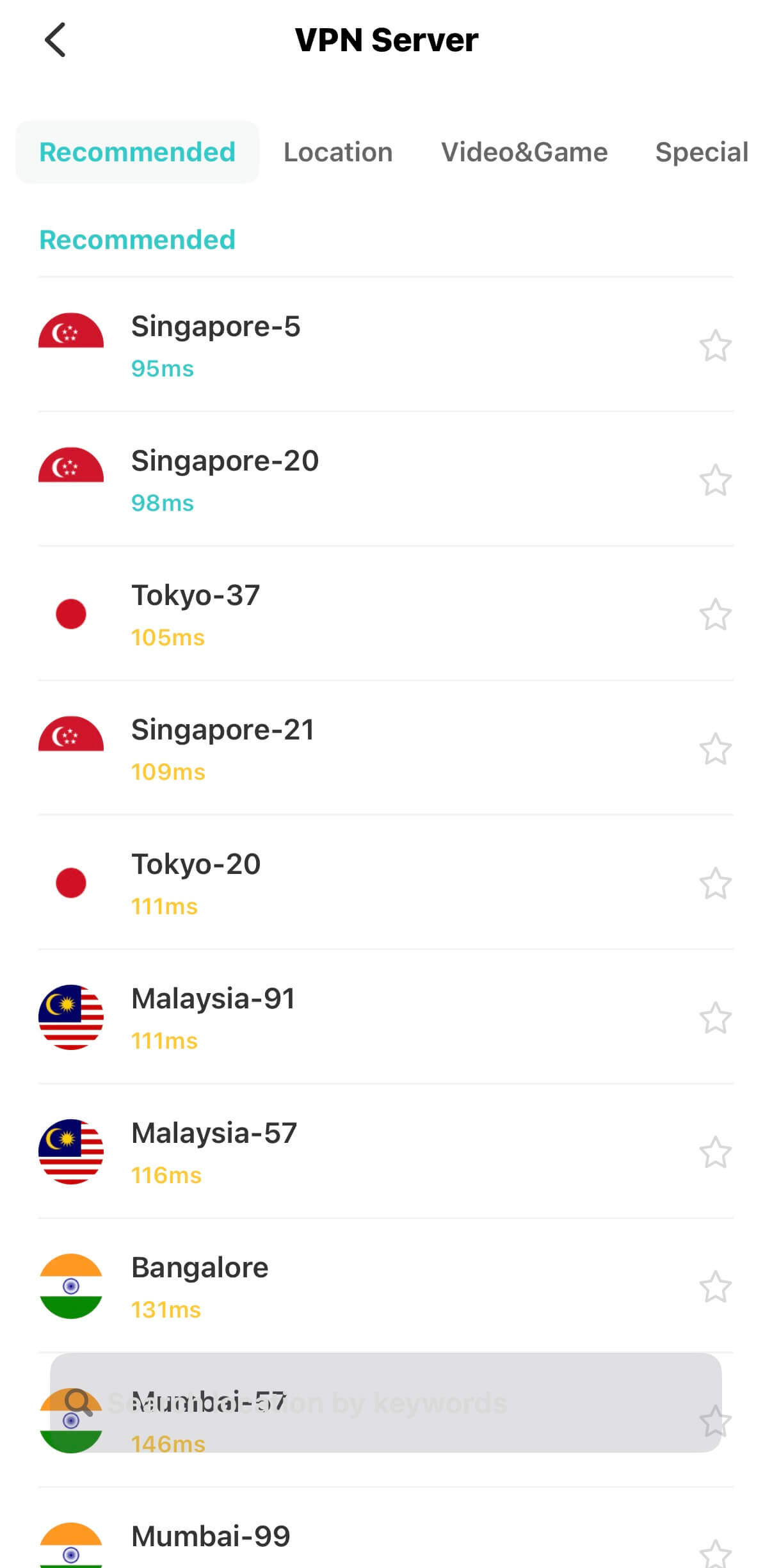 X-VPN Recommended Servers