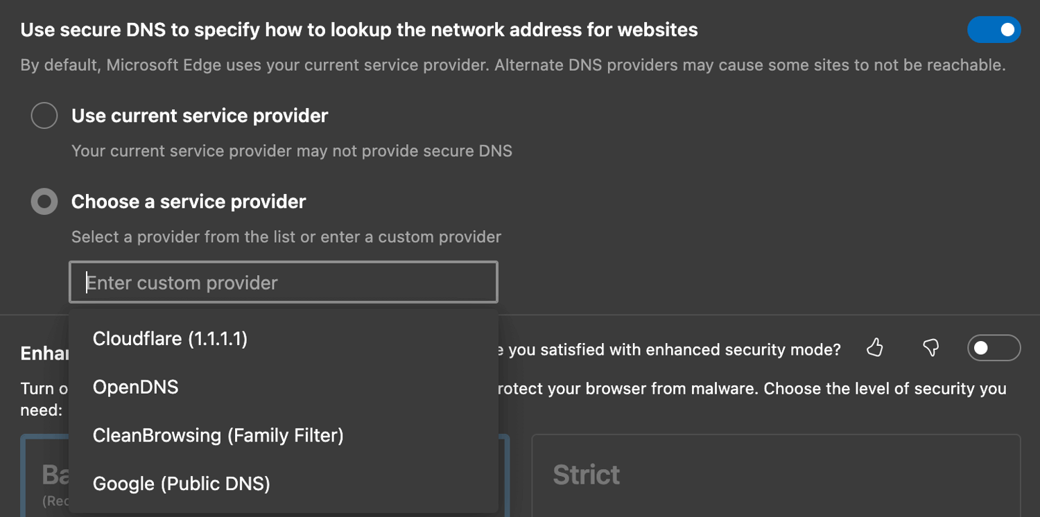 choose a service provider