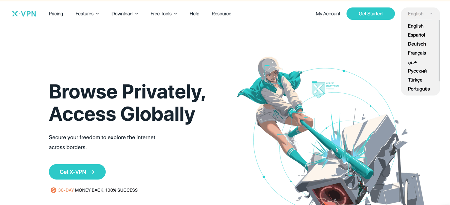 language setting on official website 1