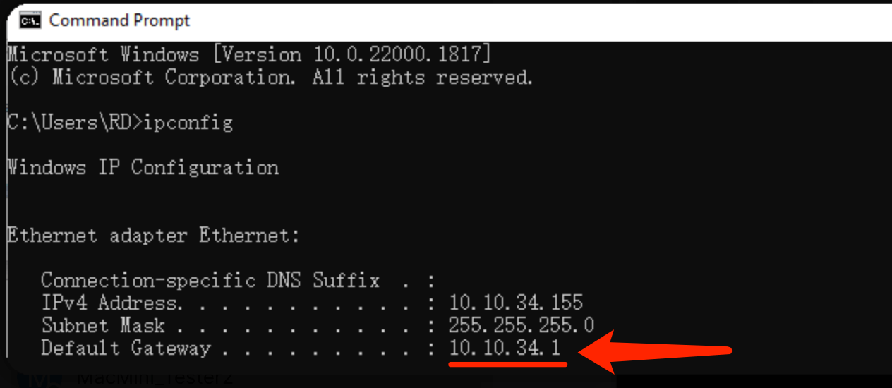 default gateway ip address