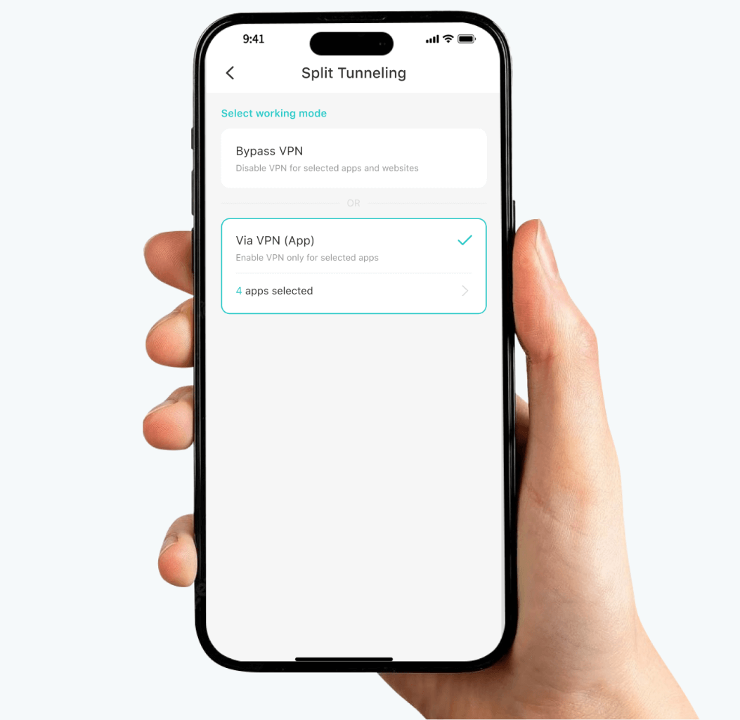 First on iOS: App-Based Split Tunneling