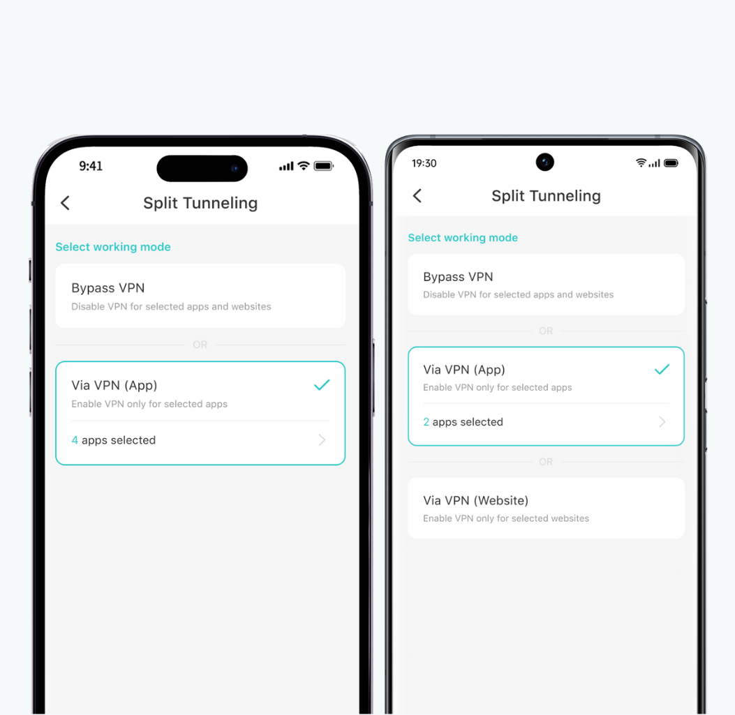 Both App & Website Split