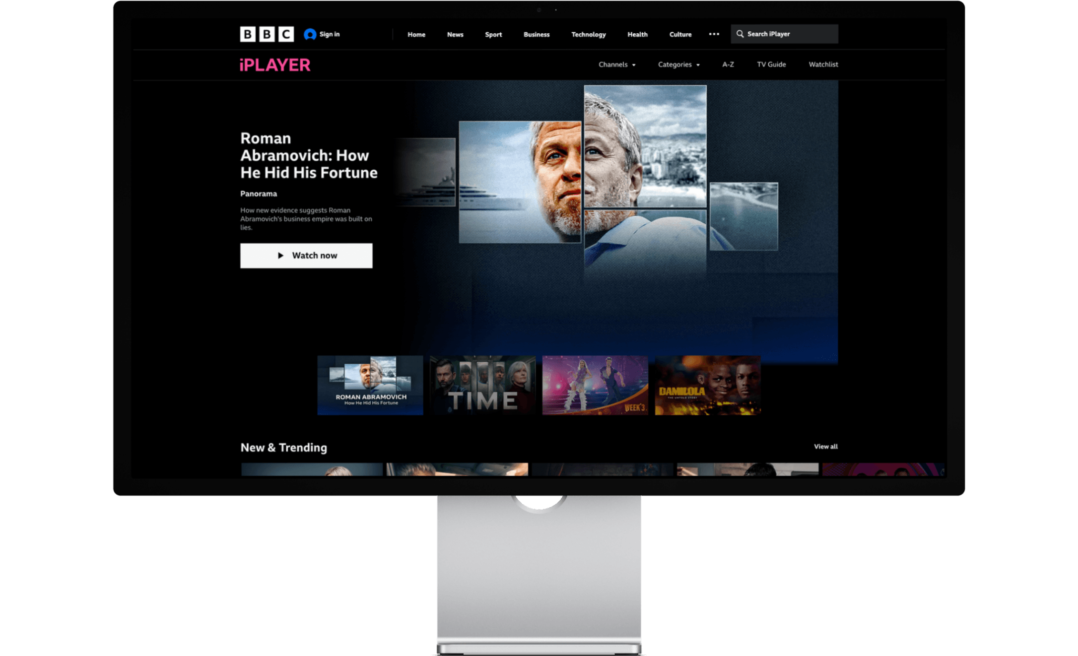 BBC iPlayer on Desktop